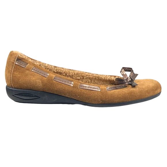 Stuart Weitzman Women’s Brown Suede Lined Slip On Flat Size US 6.5 - Picture 1 of 10